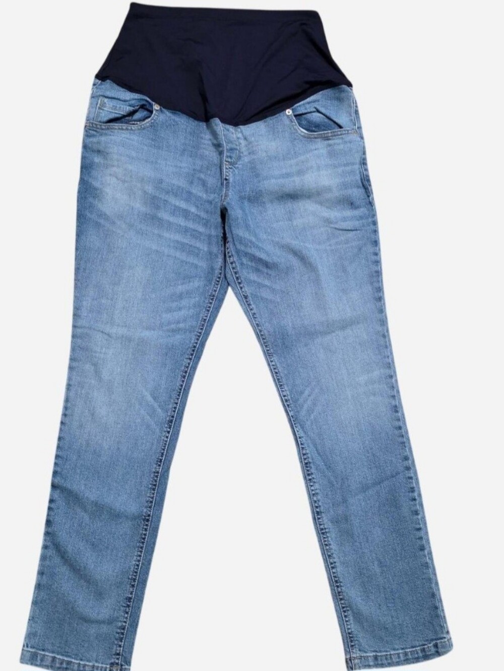 Great Expectations Light Blue Denim Maternity Jeans with Waist Panel Large